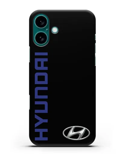 Чехол с надписью Hyundai и логотипом силиконовый для iPhone 16 Plus