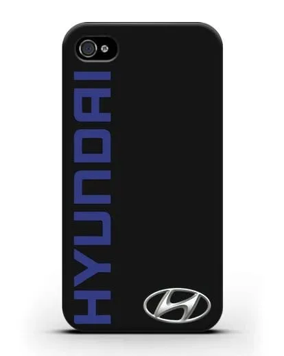 Чехол с надписью Hyundai и логотипом силиконовый для iPhone 4/4s