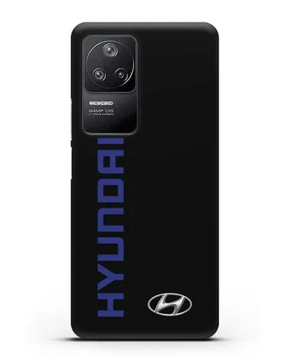 Чехол с надписью Hyundai и логотипом силиконовый для Xiaomi Poco F4