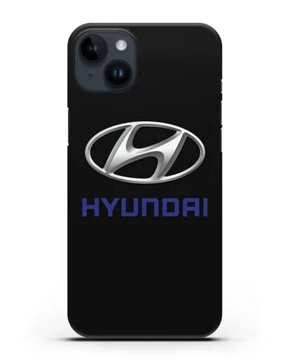 Чехол с логотипом Hyundai силиконовый для iPhone 14 Plus
