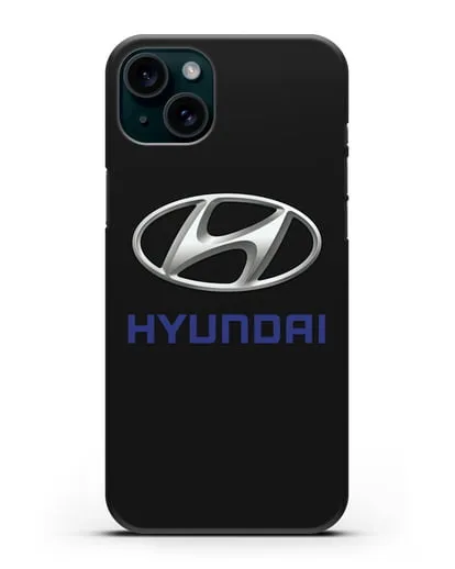 Чехол с логотипом Hyundai силиконовый для iPhone 15 Plus