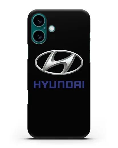 Чехол с логотипом Hyundai силиконовый для iPhone 16 Plus