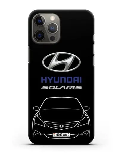 Чехол Hyundai Solaris с автомобильным номером силиконовый для iPhone 12 Pro Max