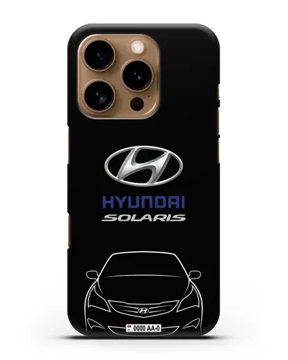 Чехол Hyundai Solaris с автомобильным номером силиконовый для iPhone 16 Pro