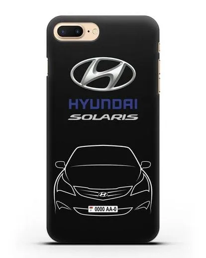 Чехол Hyundai Solaris с автомобильным номером силиконовый для iPhone 7 Plus