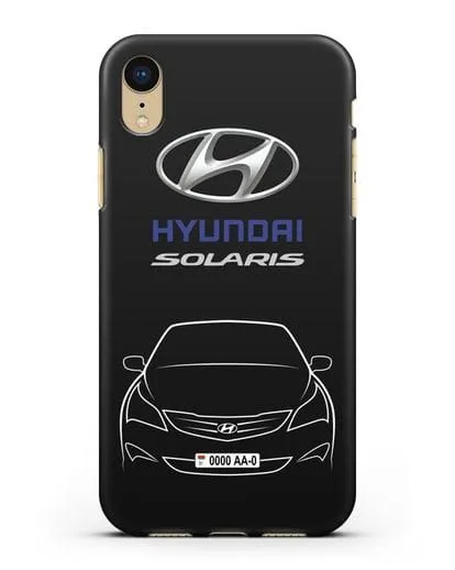 Чехол Hyundai Solaris с автомобильным номером силиконовый для iPhone XR
