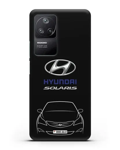 Чехол Hyundai Solaris с автомобильным номером силиконовый для Xiaomi Poco F4