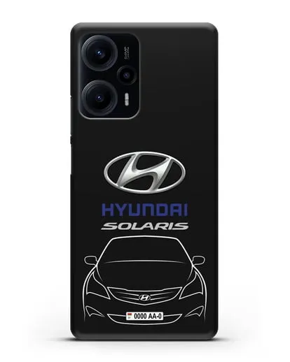 Чехол Hyundai Solaris с автомобильным номером силиконовый для Xiaomi Poco F5