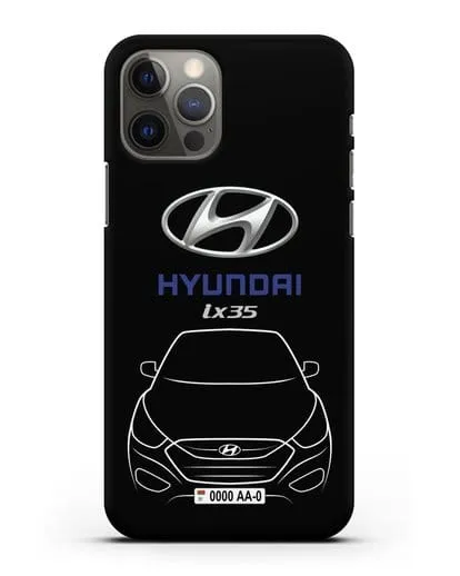 Чехол Hyundai ix35 с автомобильным номером силиконовый для iPhone 12 Pro