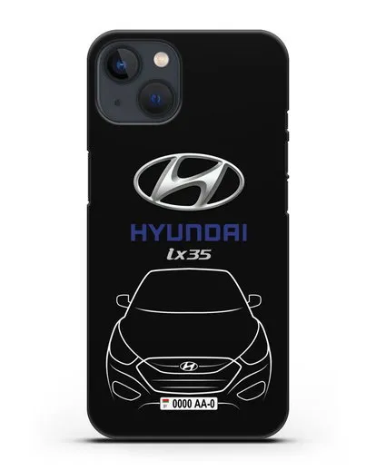 Чехол Hyundai ix35 с автомобильным номером силиконовый для iPhone 13 Mini