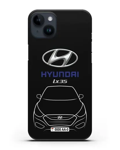 Чехол Hyundai ix35 с автомобильным номером силиконовый для iPhone 14 Plus