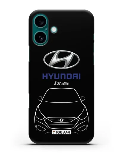 Чехол Hyundai ix35 с автомобильным номером силиконовый для iPhone 16 Plus