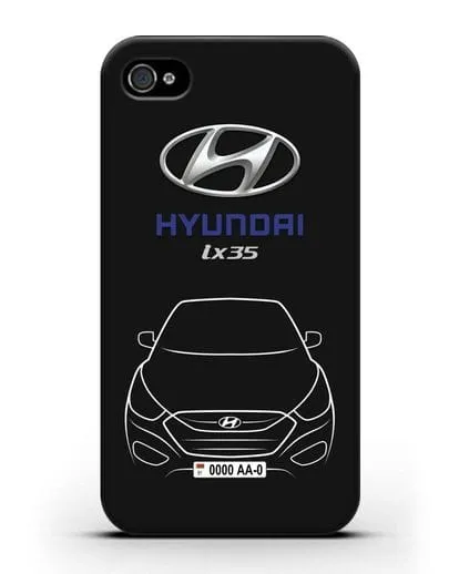 Чехол Hyundai ix35 с автомобильным номером силиконовый для iPhone 4/4s