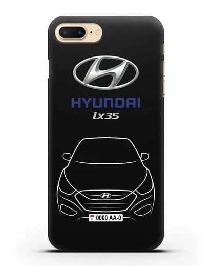 Чехол Hyundai ix35 с автомобильным номером силиконовый для iPhone 7 Plus