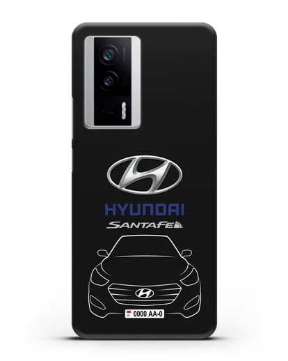 Чехол Hyundai SantaFe с автомобильным номером силиконовый для Xiaomi Poco F5 Pro