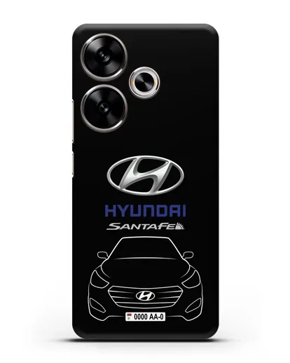Чехол Hyundai SantaFe с автомобильным номером силиконовый для Xiaomi Poco F6