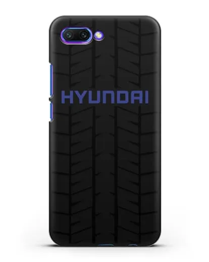 Чехол с логотипом Хёндэ с протектором шин силиконовый для Honor 10