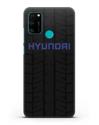 Чехол с логотипом Хёндэ с протектором шин силиконовый для Honor 9A