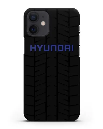 Чехол с логотипом Хёндэ с протектором шин силиконовый для iPhone 12 mini