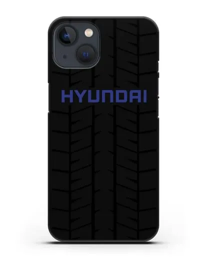 Чехол с логотипом Хёндэ с протектором шин силиконовый для iPhone 13 Mini