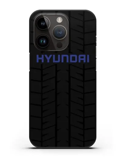 Чехол с логотипом Хёндэ с протектором шин силиконовый для iPhone 14 Pro