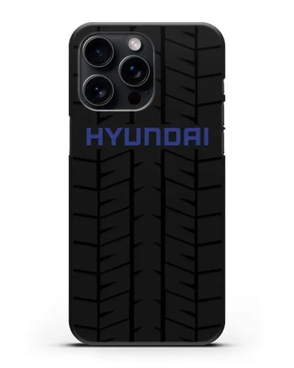 Чехол с логотипом Хёндэ с протектором шин силиконовый для iPhone 15 Pro Max