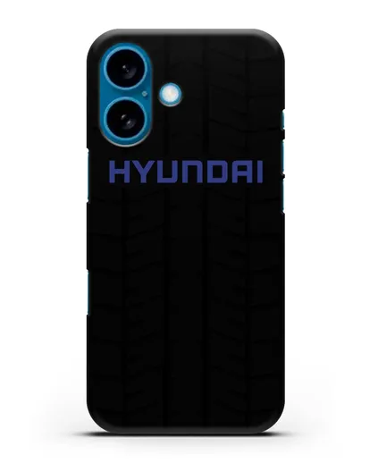 Чехол с логотипом Хёндэ с протектором шин силиконовый для iPhone 16