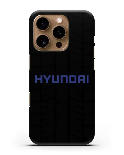 Чехол с логотипом Хёндэ с протектором шин силиконовый для iPhone 16 Pro