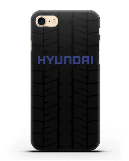 Чехол с логотипом Хёндэ с протектором шин силиконовый для iPhone 7