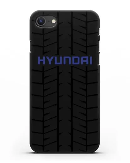 Чехол с логотипом Хёндэ с протектором шин силиконовый для iPhone SE 2020