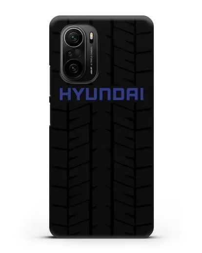Чехол с логотипом Хёндэ с протектором шин силиконовый для Xiaomi Poco F3