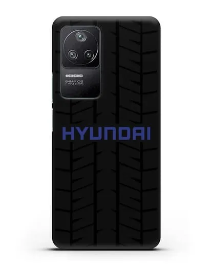 Чехол с логотипом Хёндэ с протектором шин силиконовый для Xiaomi Poco F4