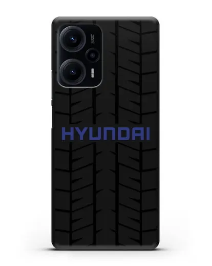 Чехол с логотипом Хёндэ с протектором шин силиконовый для Xiaomi Poco F5