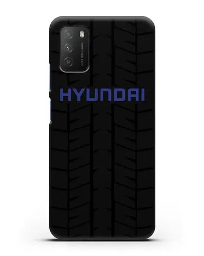 Чехол с логотипом Хёндэ с протектором шин силиконовый для Xiaomi Poco M3