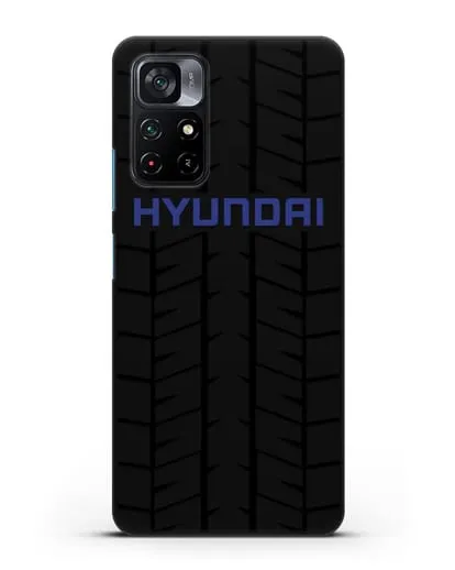 Чехол с логотипом Хёндэ с протектором шин силиконовый для Xiaomi Poco M4 Pro 5G