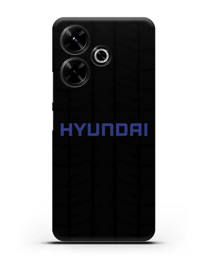 Чехол с логотипом Хёндэ с протектором шин силиконовый для Xiaomi Poco M6