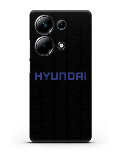 Чехол с логотипом Хёндэ с протектором шин силиконовый для Xiaomi Poco M6 Pro