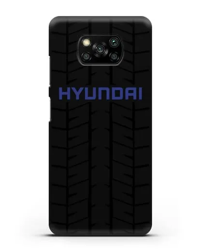 Чехол с логотипом Хёндэ с протектором шин силиконовый для Xiaomi Poco X3