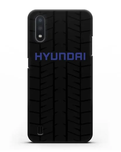 Чехол с логотипом Хёндэ с протектором шин силиконовый для Samsung Galaxy A01 [SM-A015F]