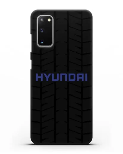 Чехол с логотипом Хёндэ с протектором шин силиконовый для Samsung Galaxy S20 [SM-G980F]
