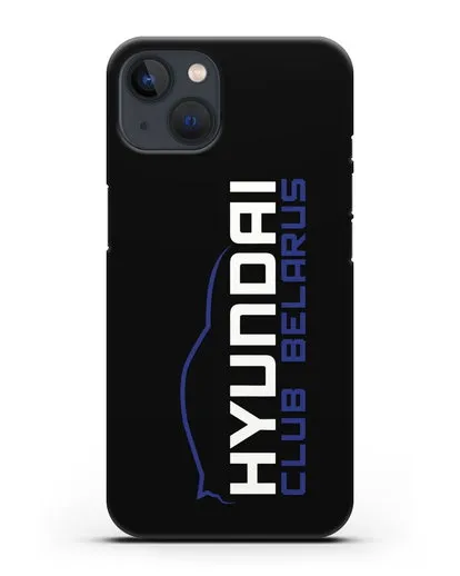 Чехол с надписью Hyundai Club Belarus силиконовый для iPhone 13