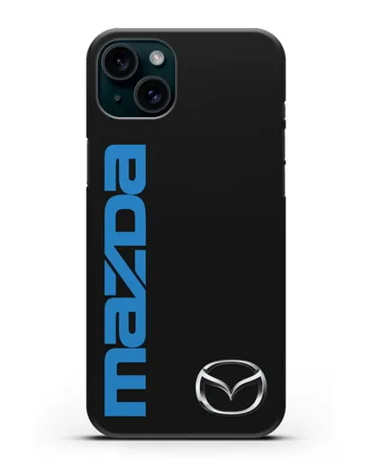 Чехол с надписью Mazda и логотипом силиконовый для iPhone 15 Plus