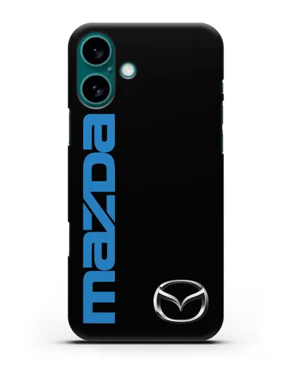 Чехол с надписью Mazda и логотипом силиконовый для iPhone 16 Plus