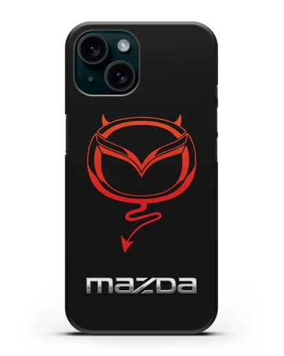 Чехол с логотипом Мазда Дьявол силиконовый для iPhone 15