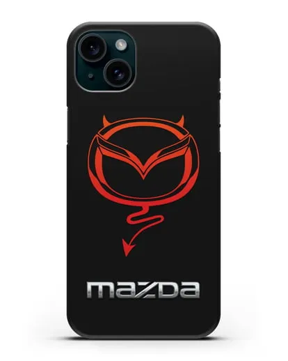 Чехол с логотипом Мазда Дьявол силиконовый для iPhone 15 Plus