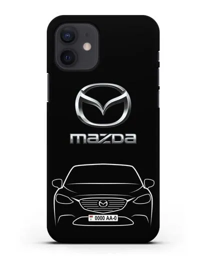 Чехол Mazda с автомобильным номером силиконовый для iPhone 12