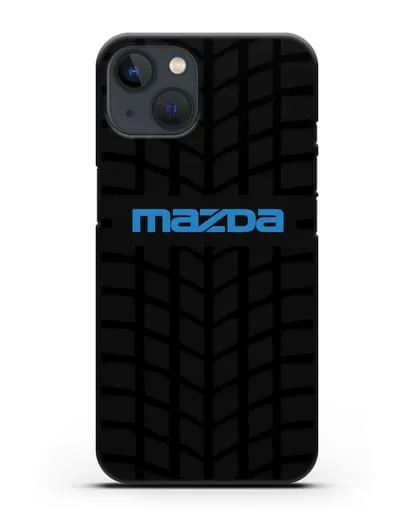 Чехол с логотипом Mazda с протектором шин силиконовый для iPhone 13