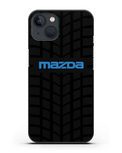 Чехол с логотипом Mazda с протектором шин силиконовый для iPhone 13 Mini