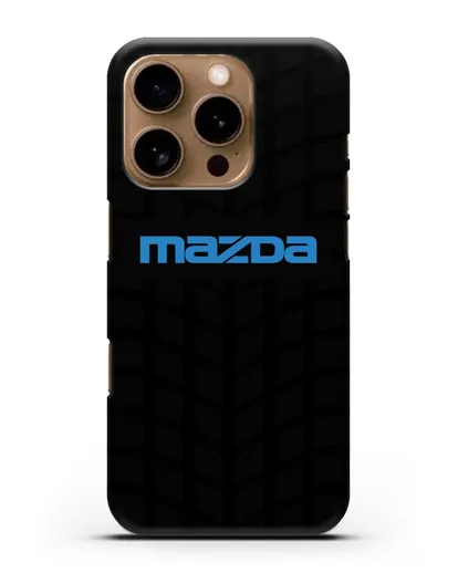 Чехол с логотипом Mazda с протектором шин силиконовый для iPhone 16 Pro