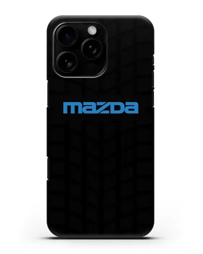 Чехол с логотипом Mazda с протектором шин силиконовый для iPhone 16 Pro Max